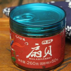 42_【麻辣海鲜】威海新金鹏麻辣扇贝肉（去胃） 260g/罐